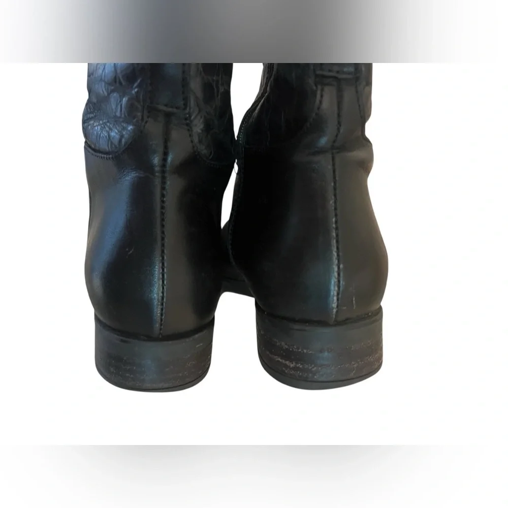 CLARKS HOPEDALE WISH Black Leather Tall Riding Boots Size 8